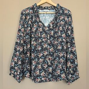 {LOFT} Long Sleeve Floral Blouse - Womens XS